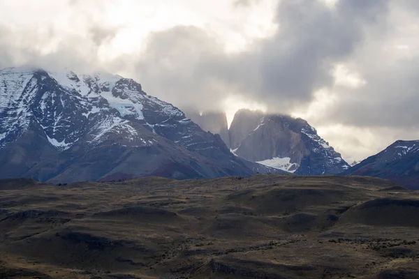 Widok Góry Torres Del Paine Jesienią Park Narodowy Torres Del — Zdjęcie stockowe