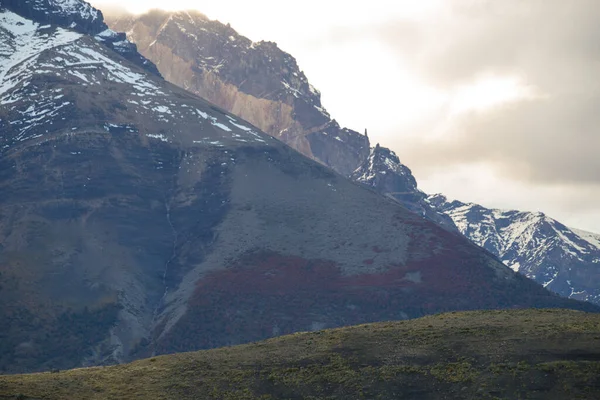Uitzicht Het Landschap Van Het Torres Del Paine Gebergte Herfst — Stockfoto