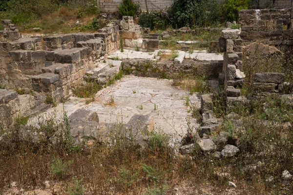 Mozaïekvloer Van Een Romeins Huis Bass Tyre Necropolis Roman Blijft — Stockfoto