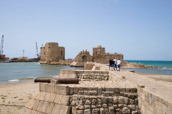 Hrad Sidon Sea Pevnost Postavená Křižáky Libanon Červen 2019 — Stock fotografie