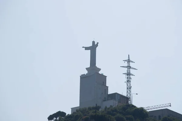 Christ King Statue Overlooking Nahr Kalb River Basin Lebanon June — Stock Photo, Image