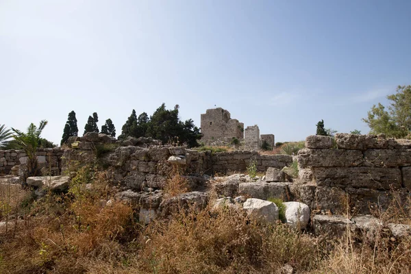 Vista Das Ruínas Romanas Castelo Byblos Byblos Líbano Junho 2019 — Fotografia de Stock