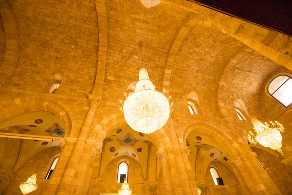 Интерьер Большой Мечети Аль Омари Старая Церковь Крестоносцев Святого Иоанна — стоковое фото