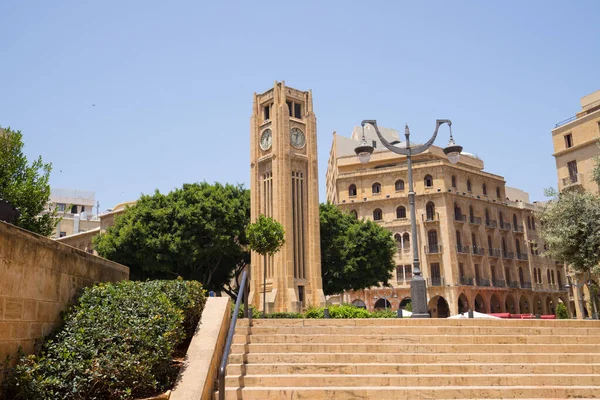 Hodinová Věž Náměstí Nijmeh Centru Bejrútu Bejrút Libanon Červen 2019 — Stock fotografie