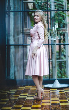 Güzel sarışın kadın. 