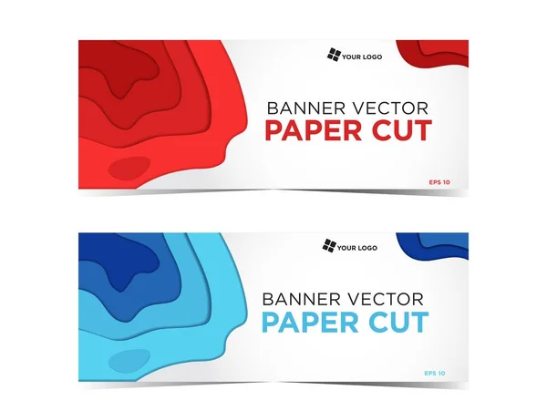 Banner Vector Paper Cut White Background Promotion Presentation Your Business — Stock Vector