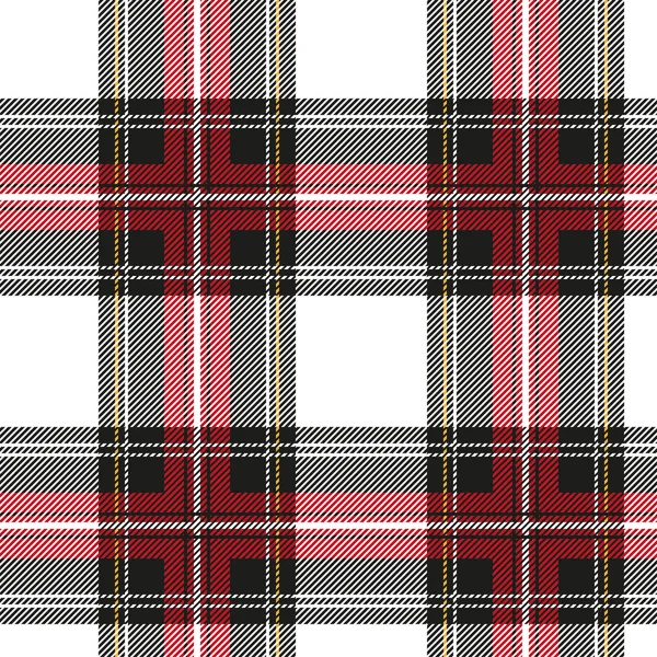 Weiß Royal Stewart Nahtlosen Vektor Tartan Kariertes Muster Textur Print — Stockvektor