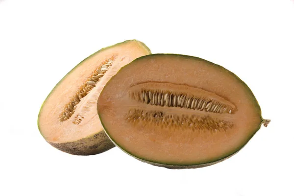 Melon Caramesa 500 Coupé Sur Fond Blanc Isoler — Photo