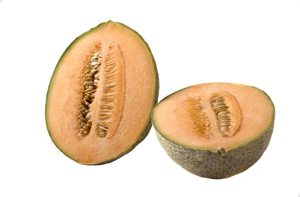 Melon Caramesa 500 Coupé Sur Fond Blanc Isoler — Photo