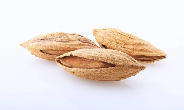 Uzbek Almonds White Background — Stock Photo, Image