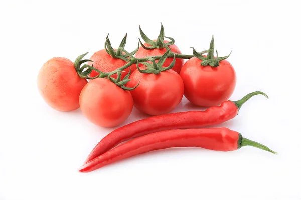 Cóctel Tomate Pimienta Sobre Fondo Blanco — Foto de Stock