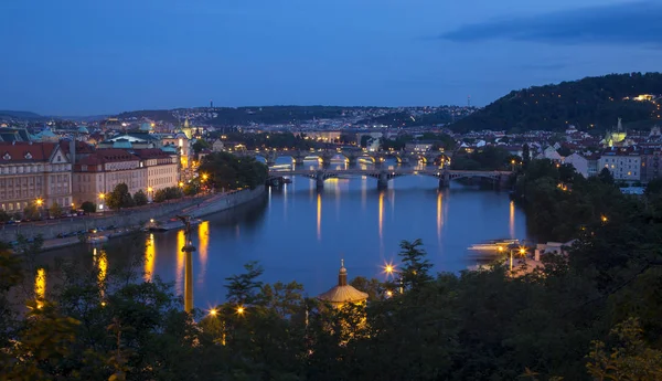 Vista Noturna Pontepraga Primavera — Fotografia de Stock