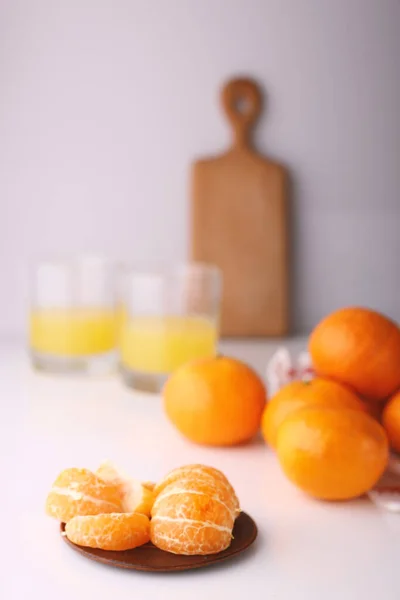 Tangerine Tangerine Juice Bright Kitchen — Stock Photo, Image