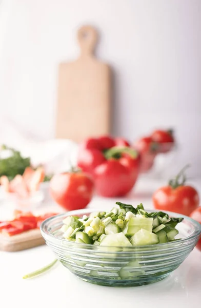 Vegetable Ingredients Light Salad — Stock Photo, Image