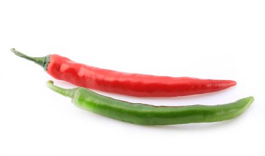 Beyaz arkaplanda kırmızı biber resmi, izole et