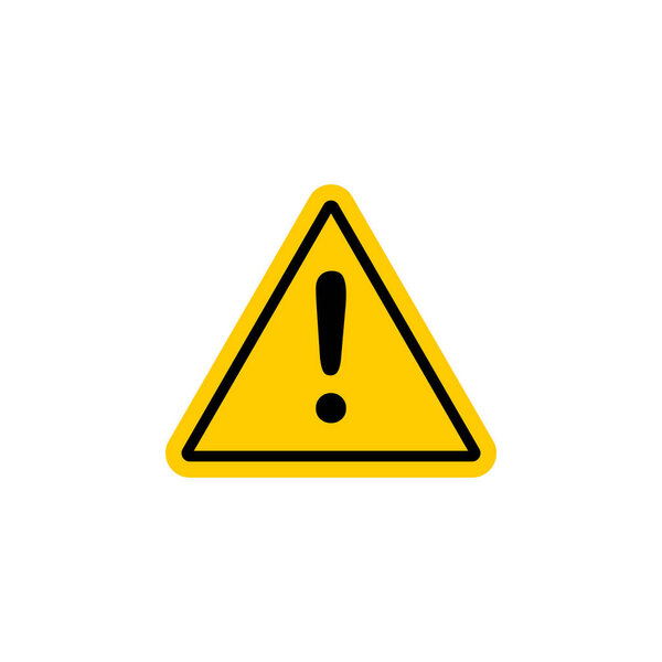 Caution sign, danger symbol with exclamation mark