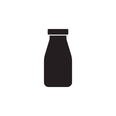 Cam Süt Şişesi Simgesi beyaz arkaplanda izole