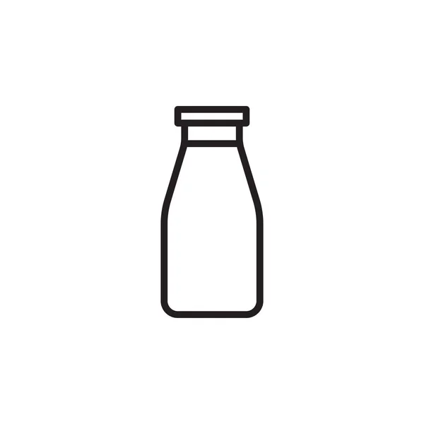 Скляна пляшка молока ізольована на білому тлі — стоковий вектор
