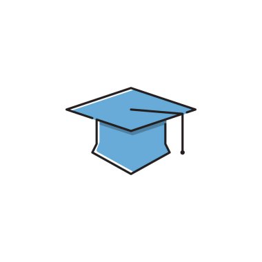 Akademi şapkası ikonu. Üniversite mezuniyet başlığı simgesi