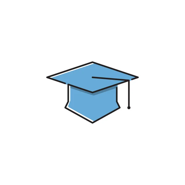 Akademisk hattikon. ikon för universitetets examenstak — Stock vektor