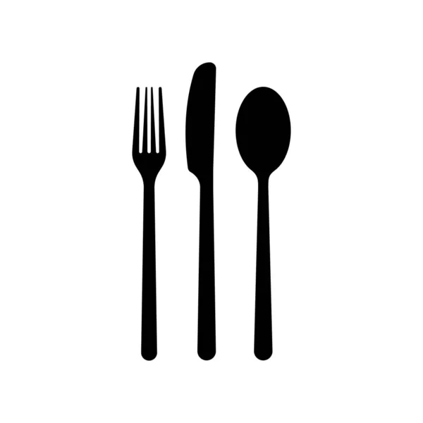 Cutlery icon vector for restaurant and food symbol. fork, spoon and knife icon — Stock Vector