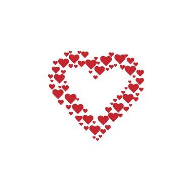 Kırmızı kalp ikonu vektör illüstrasyonu