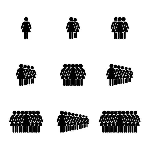 Groupe Femmes Vecteur Icône Pictogramme Des Gens Vecteur Personne — Image vectorielle