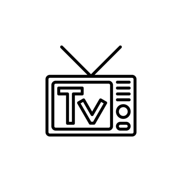 Wektor Ikony Telewizji Stylu Liniowym — Wektor stockowy