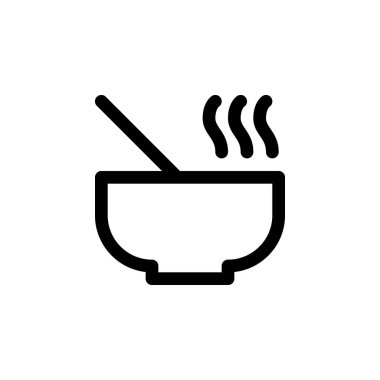 Kase ikonu. Duman ikonlu kase. Bir kase ikonunda sıcak yemek