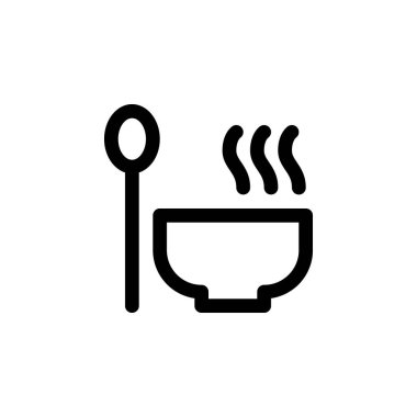 kaşık ve kase simgesi izole edilmiş vektör EPS10