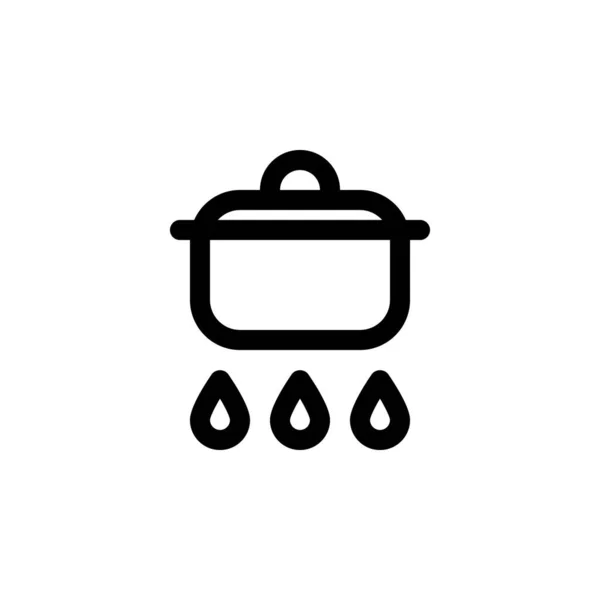 Icono Cocina Una Cacerola Llamas Vector Aislado Eps10 — Vector de stock