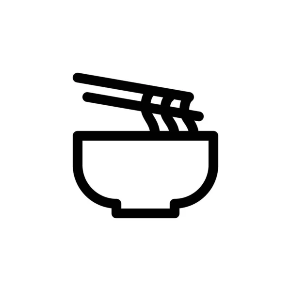 Icône Bol Bol Avec Nouilles Baguettes Icône Vecteur — Image vectorielle