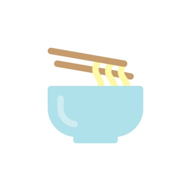 Beyaz arka planda izole edilmiş çubuk simgesi olan erişteler