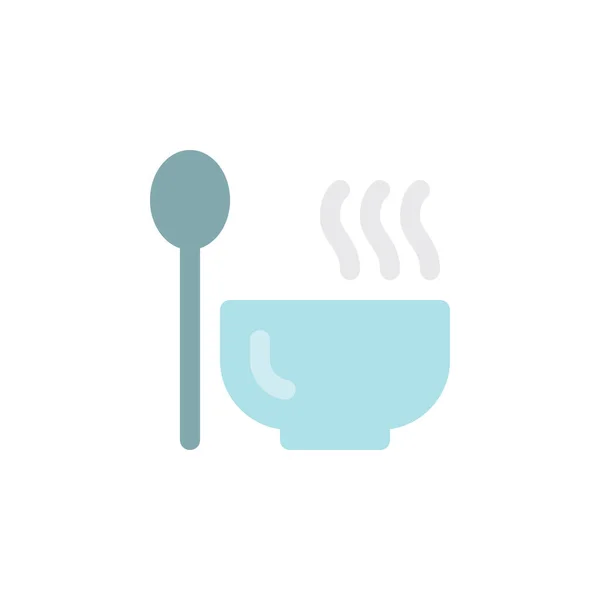 Heiße Suppe Auf Schüssel Symbol Isoliert Auf Weißem Hintergrund — Stockvektor