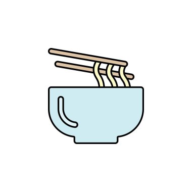 Beyaz arka planda izole edilmiş çubuk simgesi olan erişteler