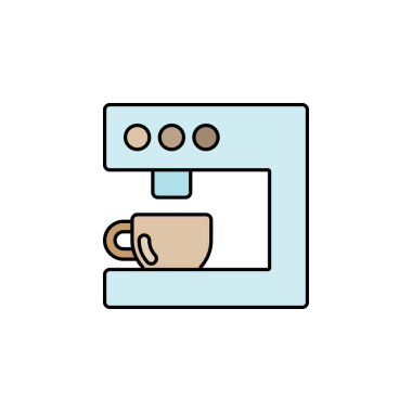 Kahve makinesi simgesi beyaz arkaplanda izole