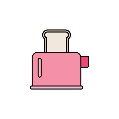Beyaz arka plan üzerinde izole ekmek kızartma makinesi simgesini