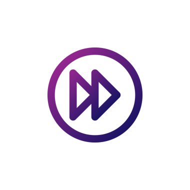 İleri simge vektörü. çokluortam oynatıcı arayüz düğmesi ve herhangi bir amaç için mükemmel