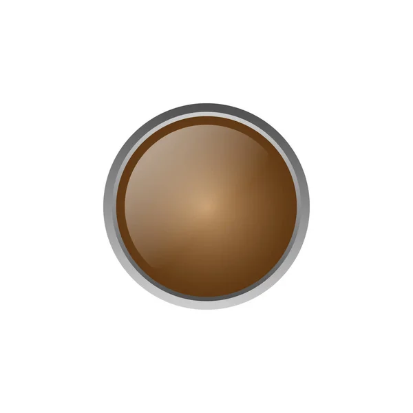 棕色光滑3D矢量按钮隔离 任何目的都是完美的 — 图库矢量图片