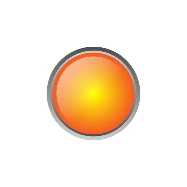 橙色光滑3D矢量按钮隔离 任何目的都是完美的 — 图库矢量图片