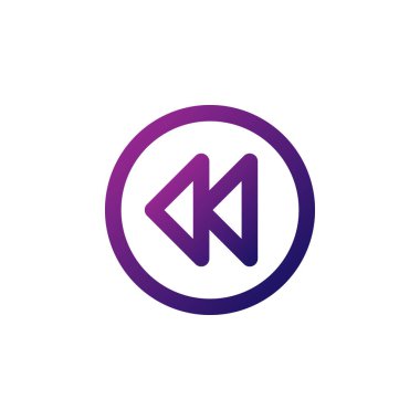 geri simge vektörü. çokluortam oynatıcı arayüz düğmesi ve herhangi bir amaç için mükemmel