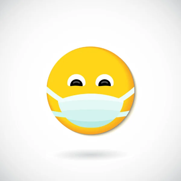 Rundes Gesicht Mit Medical Mask Icon Vektor Cartoon Blase Emoticons lizenzfreie Stockillustrationen