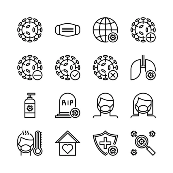 Conjunto Simple Iconos Coronavirus Ilustración Vectorial Perfecto Para Cualquier Propósito Vectores de stock libres de derechos