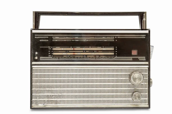 Vintage radio antigua aislada sobre fondo blanco — Foto de Stock