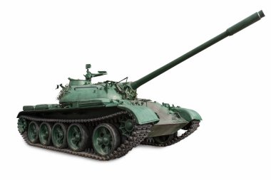 Beyaz arka plan üzerinde izole Rus tankı