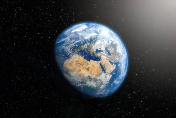 Uzayda toprak. Bu görüntünün unsurları Nasa tarafından desteklenmektedir