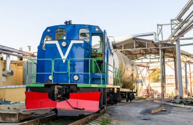 Kurgan, Rusya - 8 Ağustos 2017: Tgm-23d Sanayi tesisleri ve şantiyeler ve birSovyet görevleri yaklaşım hatları üzerinde kullanılmak üzere tasarlanmış Dizel lokomotif.