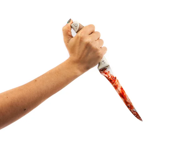 Женщина Ножом Крови — стоковое фото