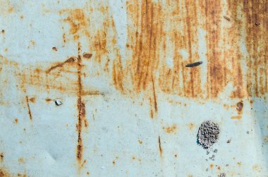 pislik parçası ile mavi paslı metal doku