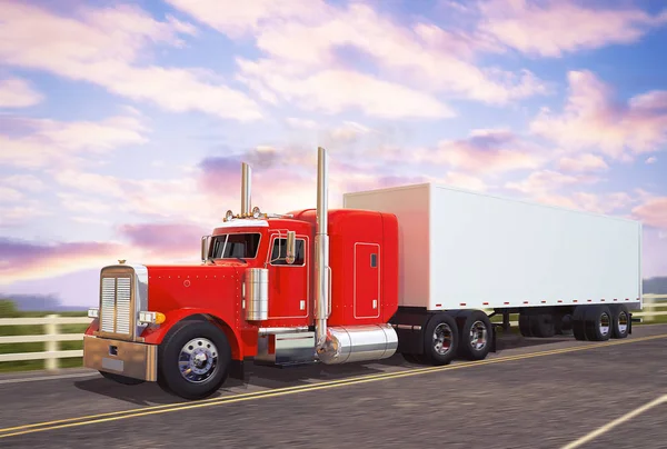 American Red Truck Road — Stock Photo, Image